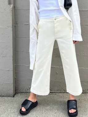 OAK + FORT Straight Leg Pants in Olive/Taupe